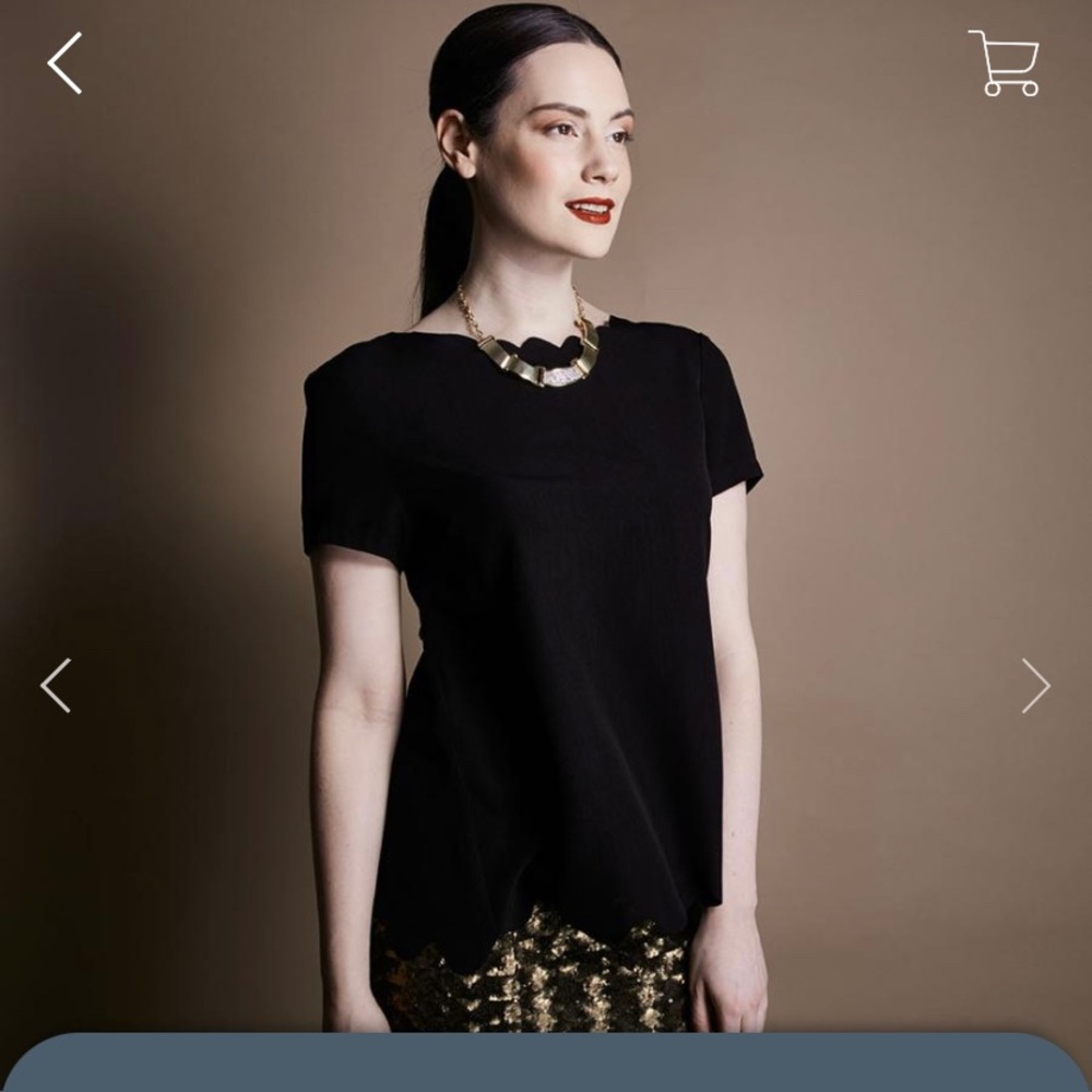 The Chambers Black Scalloped hem blouse 2